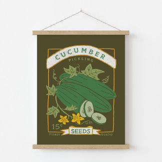 Cucumber Seed Packet (Rustic Green) Poster