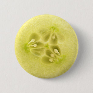 Cucumber slice 6 cm round badge