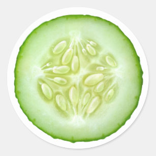 Cucumber slice classic round sticker