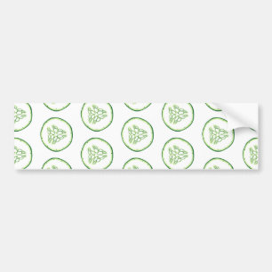 Cucumber slices pattern bumper sticker