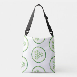 Cucumber slices pattern crossbody bag