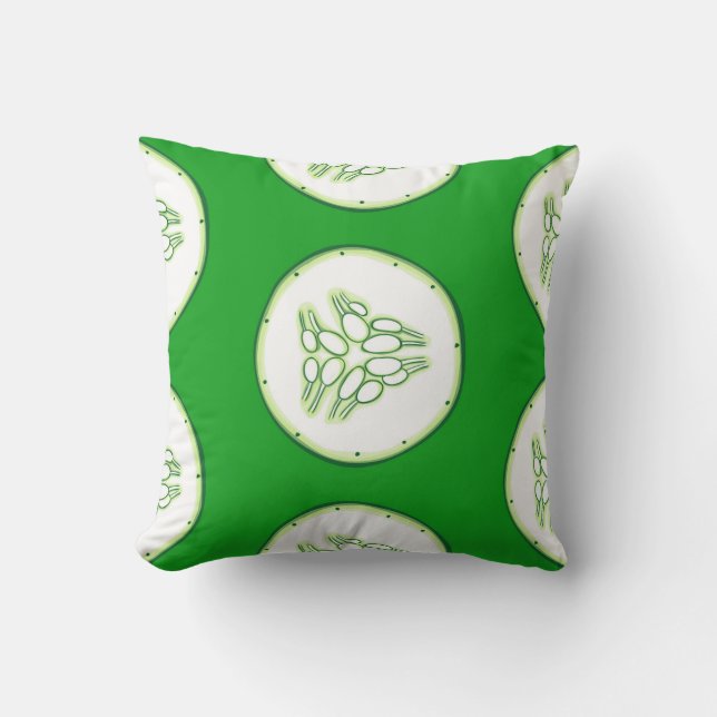 Cucumber slices pattern cushion (Front)