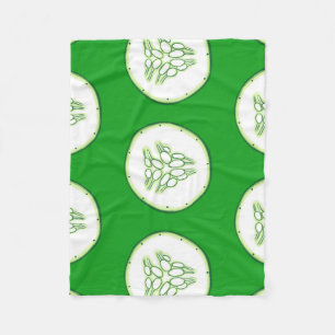 Cucumber slices pattern fleece blanket