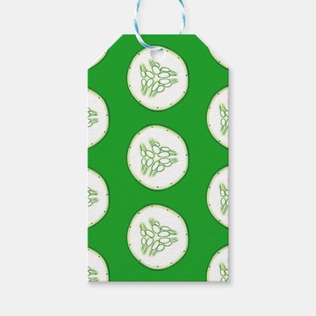 Cucumber slices pattern gift tags (Front)