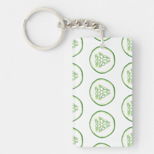 Cucumber slices pattern key ring