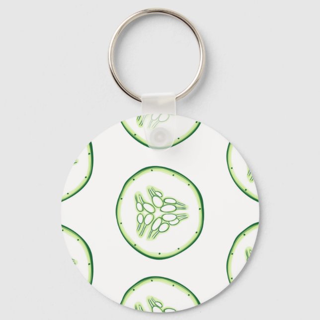 Cucumber slices pattern key ring (Front)
