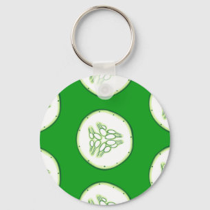 Cucumber slices pattern key ring
