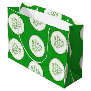 Cucumber slices pattern large gift bag