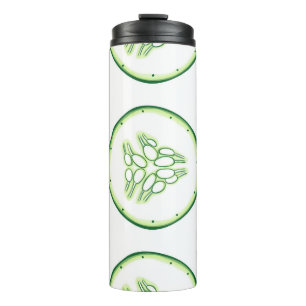 Cucumber slices pattern thermal tumbler