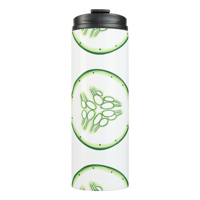 Cucumber slices pattern thermal tumbler (Front)