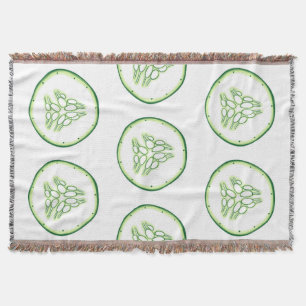 Cucumber slices pattern throw blanket