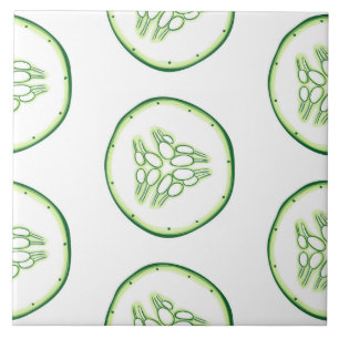 Cucumber slices pattern tile