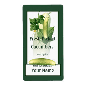Cucumbers Art Farmer Gardener Label