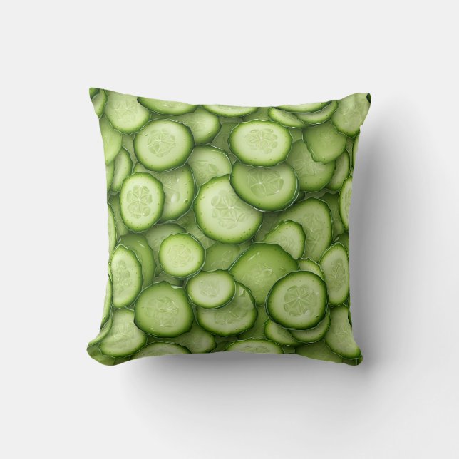 Cucumbers Throw Pillow (Front)