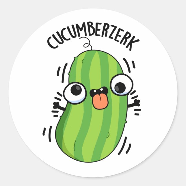 Cucumberzerk Funny Berzerk Cucumber Pun  Classic Round Sticker (Front)