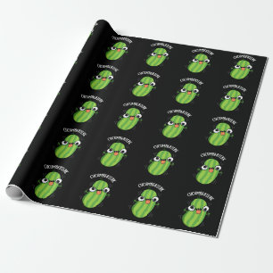 Cucumberzerk Funny Berzerk Cucumber Pun Dark BG Wrapping Paper