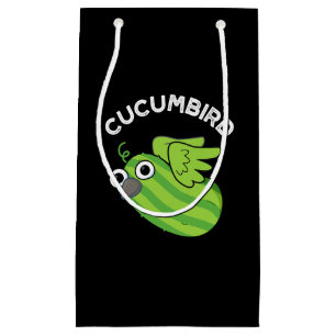 Cucumbird Funny Veggie Cucumber Pun Dark BG Small Gift Bag