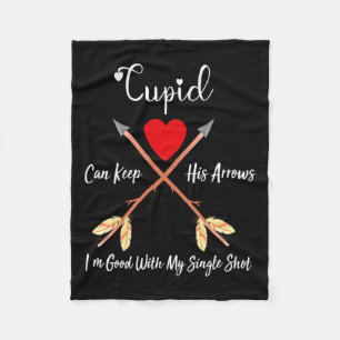 Cud Can Keep His Arrows Anti Valentines Day Sin Fleece Blanket