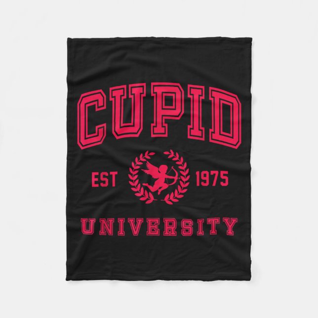 Cud University Cute Cherub Valentines Day Crest  Fleece Blanket (Front)