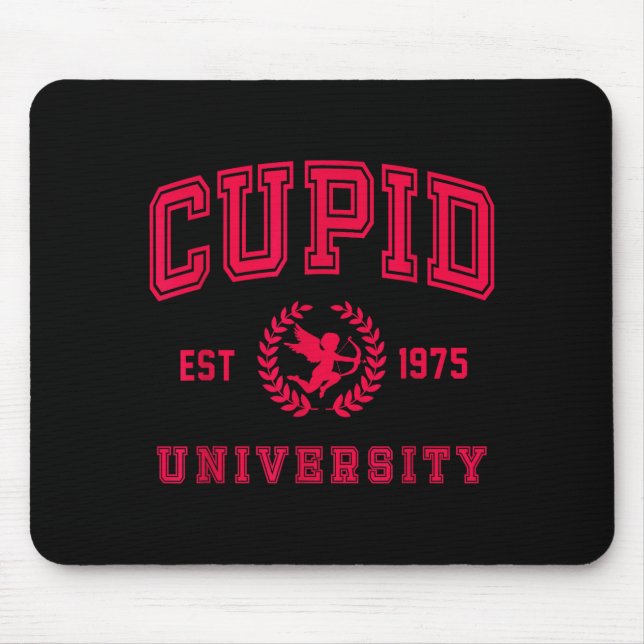 Cud University Cute Cherub Valentines Day Crest  Mouse Mat (Front)