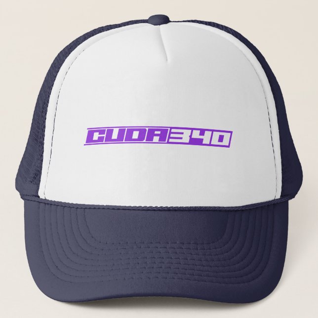 Cuda 340 Design in Purple Trucker Hat (Front)