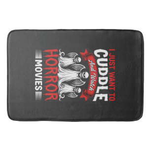 Cuddle and Watch Horror Movies Skeleton Halloween Bath Mat