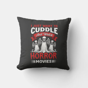 Cuddle and Watch Horror Movies Skeleton Halloween Cushion