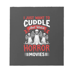 Cuddle and Watch Horror Movies Skeleton Halloween  Notepad