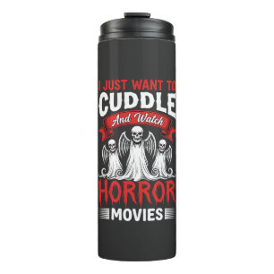 Cuddle and Watch Horror Movies Skeleton Halloween Thermal Tumbler