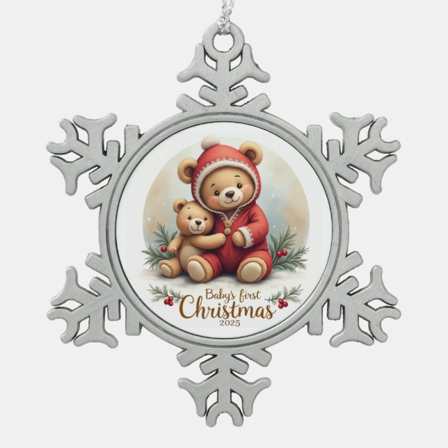 Cuddle & Cheer – Baby’s First Christmas Ornament (Front)