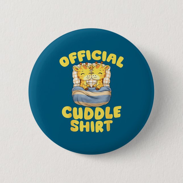 Cuddle Cute Giraffes Couple Valentine's Day  6 Cm Round Badge (Front)