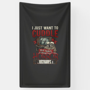 Cuddle Horror Movies Halloween Skulls Retro Tv Mon Banner