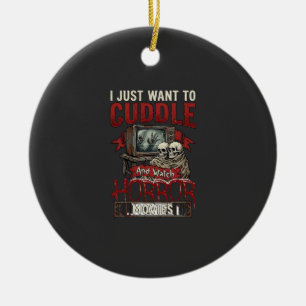 Cuddle Horror Movies Halloween Skulls Retro Tv Mon Ceramic Tree Decoration