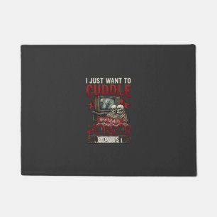 Cuddle Horror Movies Halloween Skulls Retro Tv Mon Doormat