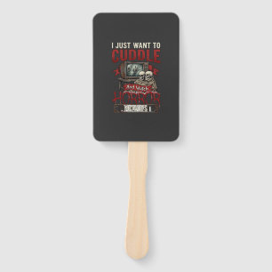 Cuddle Horror Movies Halloween Skulls Retro Tv Mon Hand Fan