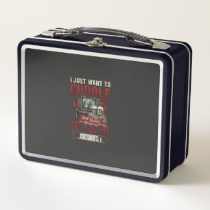 Cuddle Horror Movies Halloween Skulls Retro Tv Mon Metal Lunch Box