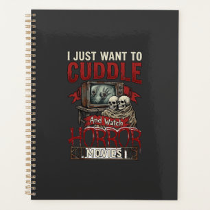Cuddle Horror Movies Halloween Skulls Retro Tv Mon Planner