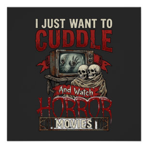 Cuddle Horror Movies Halloween Skulls Retro Tv Mon Poster