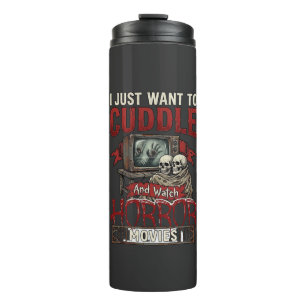 Cuddle Horror Movies Halloween Skulls Retro Tv Mon Thermal Tumbler