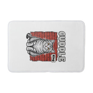 Cuddle King Vintage Cat Shirt Design_1 Bath Mat