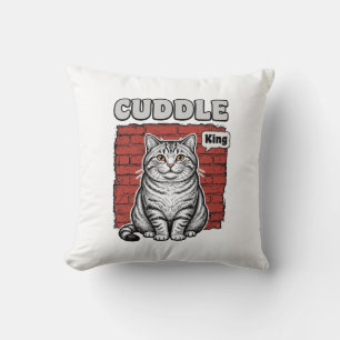 Cuddle King Vintage Cat Shirt Design_1 Cushion