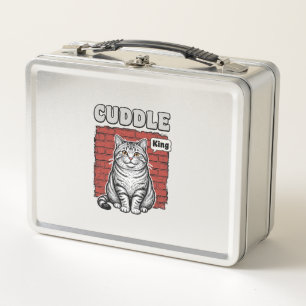 Cuddle King Vintage Cat Shirt Design_1 Metal Lunch Box