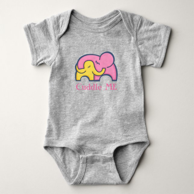 Cuddle me baby and mum elephant baby's tee (Front)