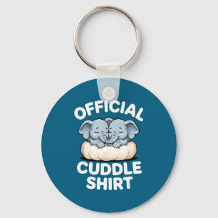 Cuddle Shirt Cute Baby Elephant Snuggle  Key Ring