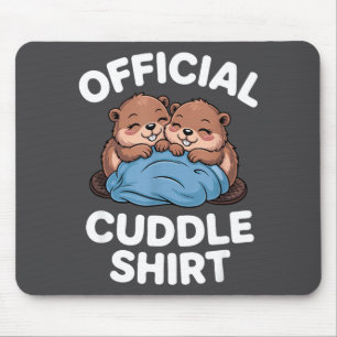 Cuddle Shirt Cute Beavers Snuggling Mouse Mat