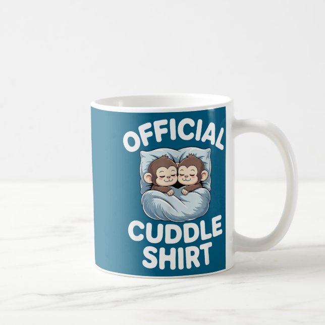 Cuddle Shirt Cute Sleepy Monkey Couple  Coffee Mug (Right)