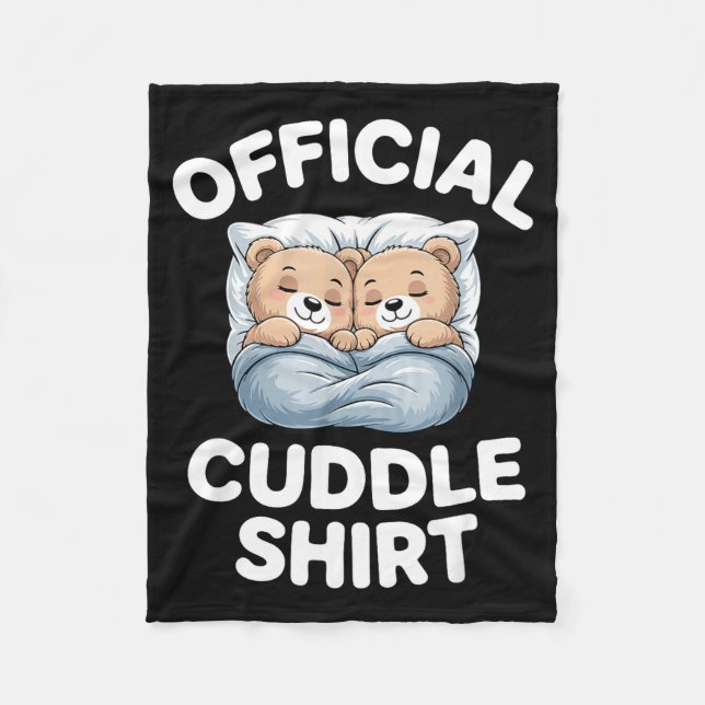 Cuddle Shirt Cute Teddy Bear Sleepwear  Fleece Blanket (Front)