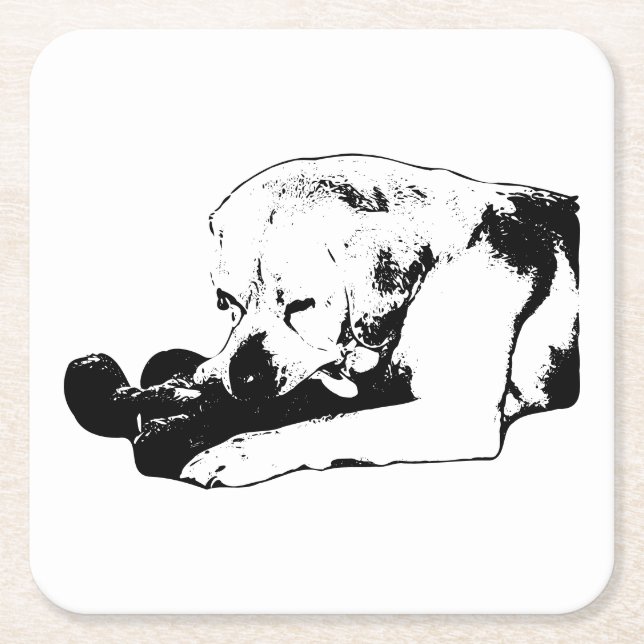 Cuddle the Favourite Square Paper Coaster (Front)