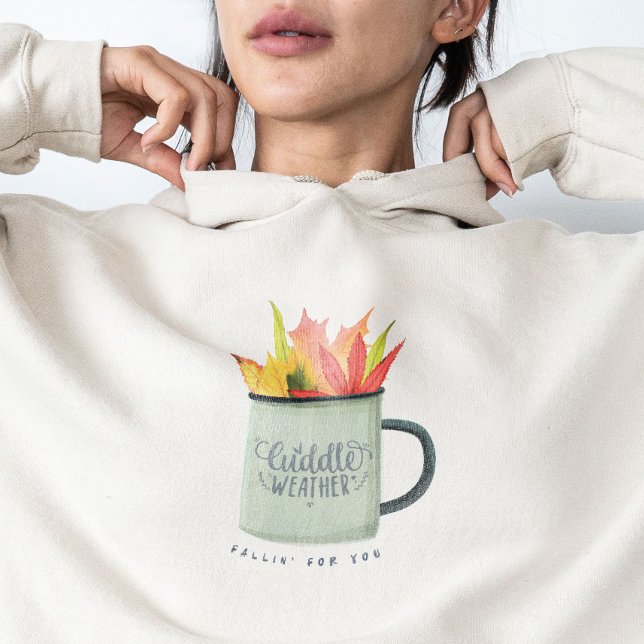 Cuddle Weather Watercolor Fall Leaves Autumn  Hoodie (Cuddle Weather Watercolor Fall Leaves Autumn Hoodie)