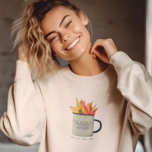Cuddle Weather Watercolor Fall Leaves Autumn Sweatshirt